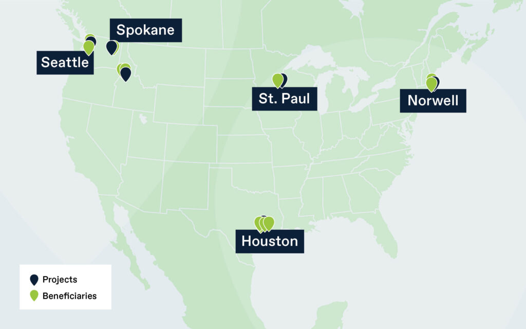 To date, ENGIE and Green Standards have completed projects in Houston, Seattle, Spokane, Wash., St. Paul, Minn, and Norwell, Mass., to ensure the same ESG standards were met across the company’s real estate portfolio. Across 10 projects in multiple regions, ENGIE has maintained a landfill diversion rate of 97.4% while reducing CO2e emissions by 1,594 tonnes through this