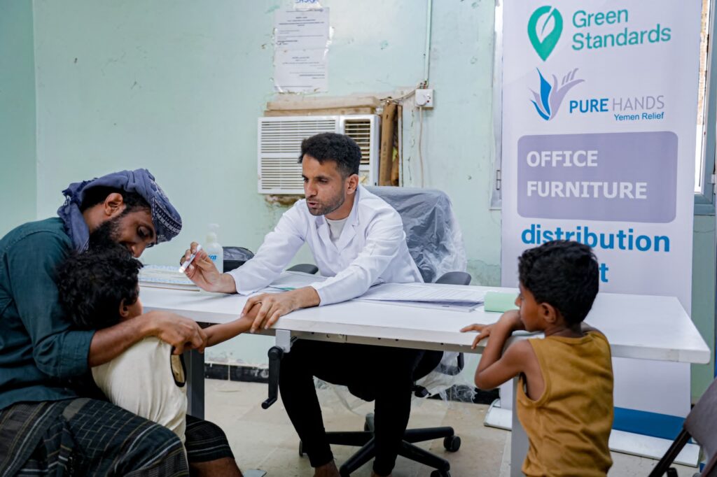 Furniture donations from Green Standards reached medical clinics in Yemen.